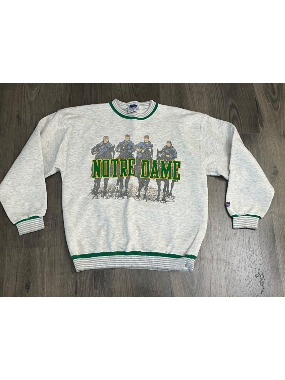 Vintage 90s Notre Dame Four Horseman Sweatshirt Gray Large  - WEAR